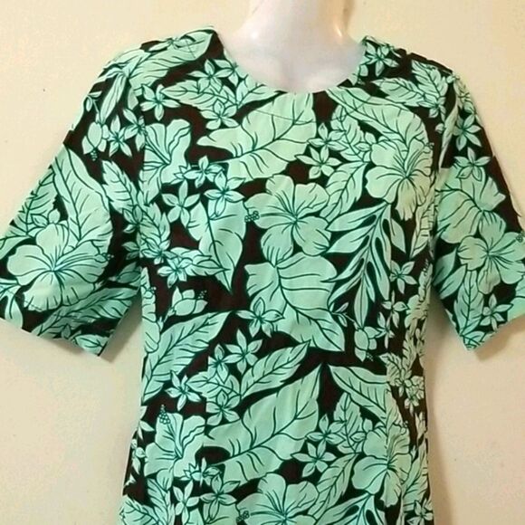 Zara Brown & Green Floral shift dress XS - Picture 3 of 9